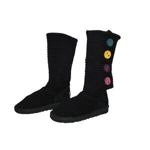 UGG Girls Boot Size 2 EU 32 Classic Cardy Sweater Knit Fold Over Button 1967